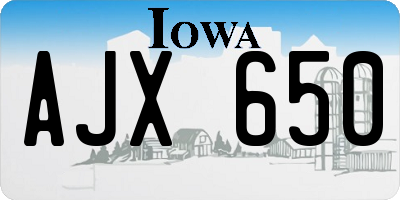IA license plate AJX650