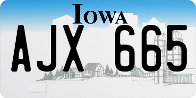 IA license plate AJX665