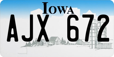 IA license plate AJX672