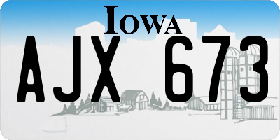 IA license plate AJX673