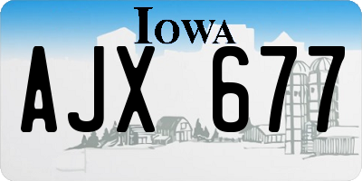 IA license plate AJX677