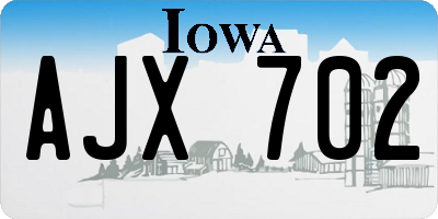 IA license plate AJX702