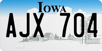 IA license plate AJX704