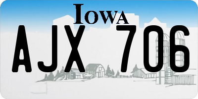 IA license plate AJX706