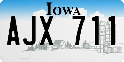 IA license plate AJX711