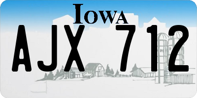 IA license plate AJX712