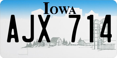 IA license plate AJX714
