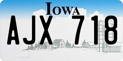 IA license plate AJX718