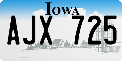 IA license plate AJX725