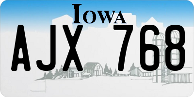 IA license plate AJX768