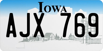 IA license plate AJX769