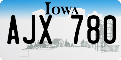 IA license plate AJX780