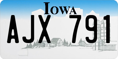 IA license plate AJX791