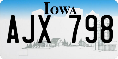 IA license plate AJX798