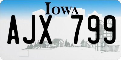 IA license plate AJX799