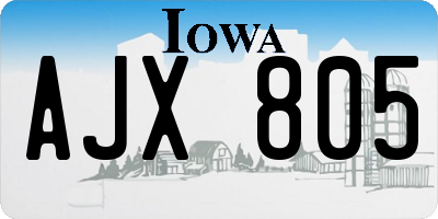 IA license plate AJX805