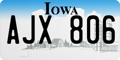 IA license plate AJX806