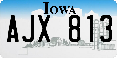 IA license plate AJX813