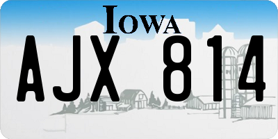 IA license plate AJX814