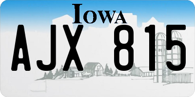 IA license plate AJX815