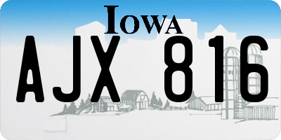 IA license plate AJX816