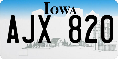 IA license plate AJX820