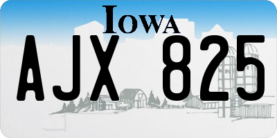 IA license plate AJX825