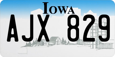 IA license plate AJX829