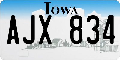 IA license plate AJX834