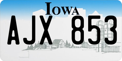 IA license plate AJX853