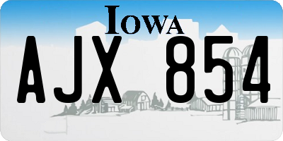 IA license plate AJX854