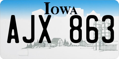 IA license plate AJX863