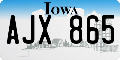 IA license plate AJX865