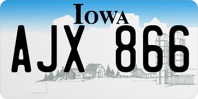 IA license plate AJX866