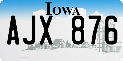 IA license plate AJX876