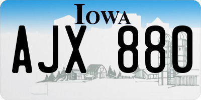 IA license plate AJX880