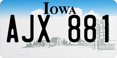 IA license plate AJX881