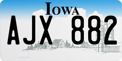IA license plate AJX882