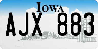 IA license plate AJX883