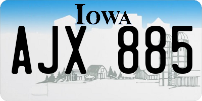 IA license plate AJX885