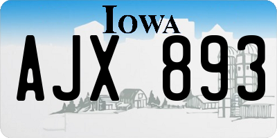 IA license plate AJX893