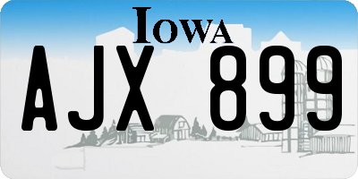 IA license plate AJX899