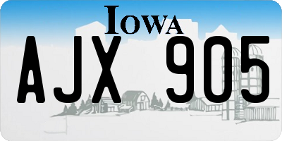 IA license plate AJX905