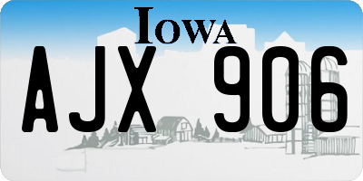 IA license plate AJX906