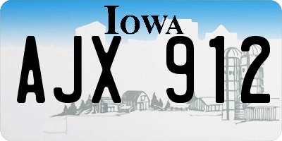 IA license plate AJX912