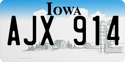 IA license plate AJX914