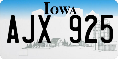 IA license plate AJX925