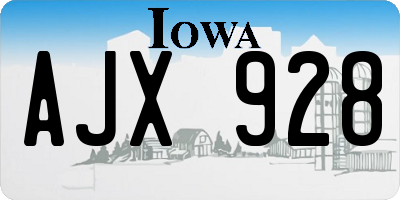 IA license plate AJX928