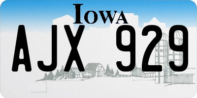 IA license plate AJX929