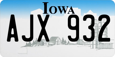 IA license plate AJX932